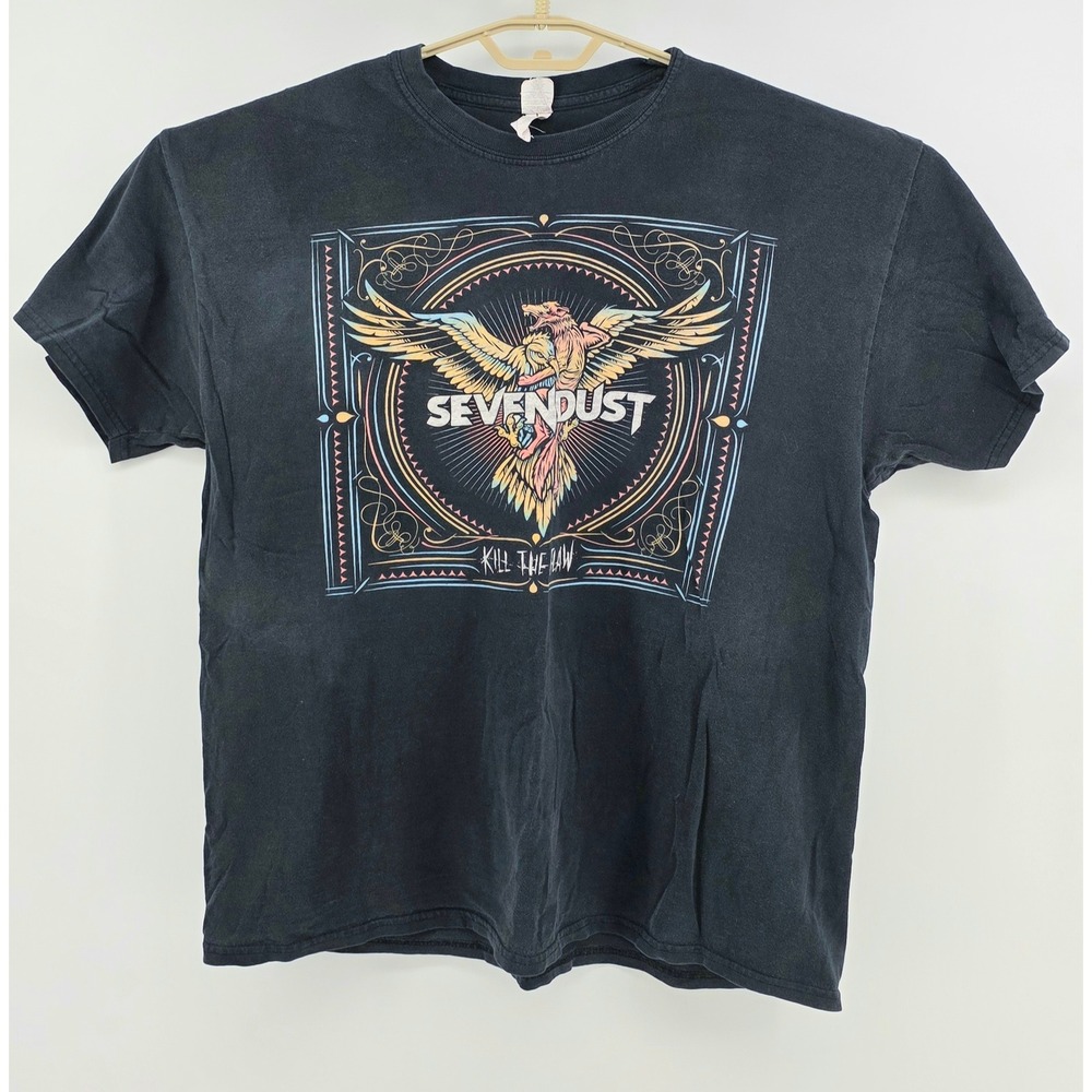 Gildan Sevendust Shirt Kill The Flaw North American Tour 2015 Size XL Mens Black - Picture 2 of 7